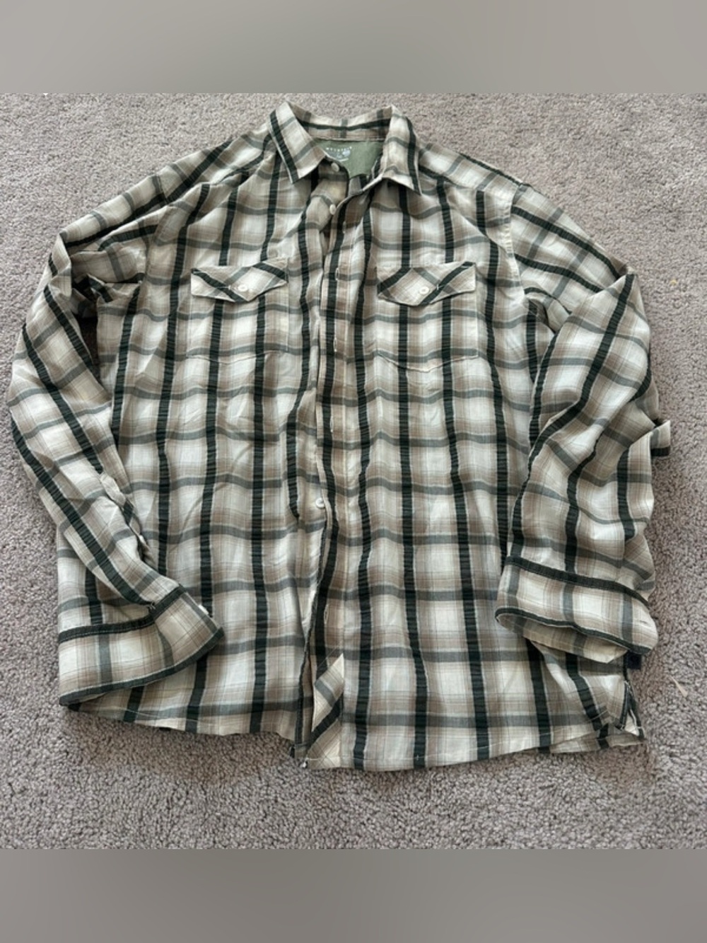 mountain hardwear mens plaid button down shirt